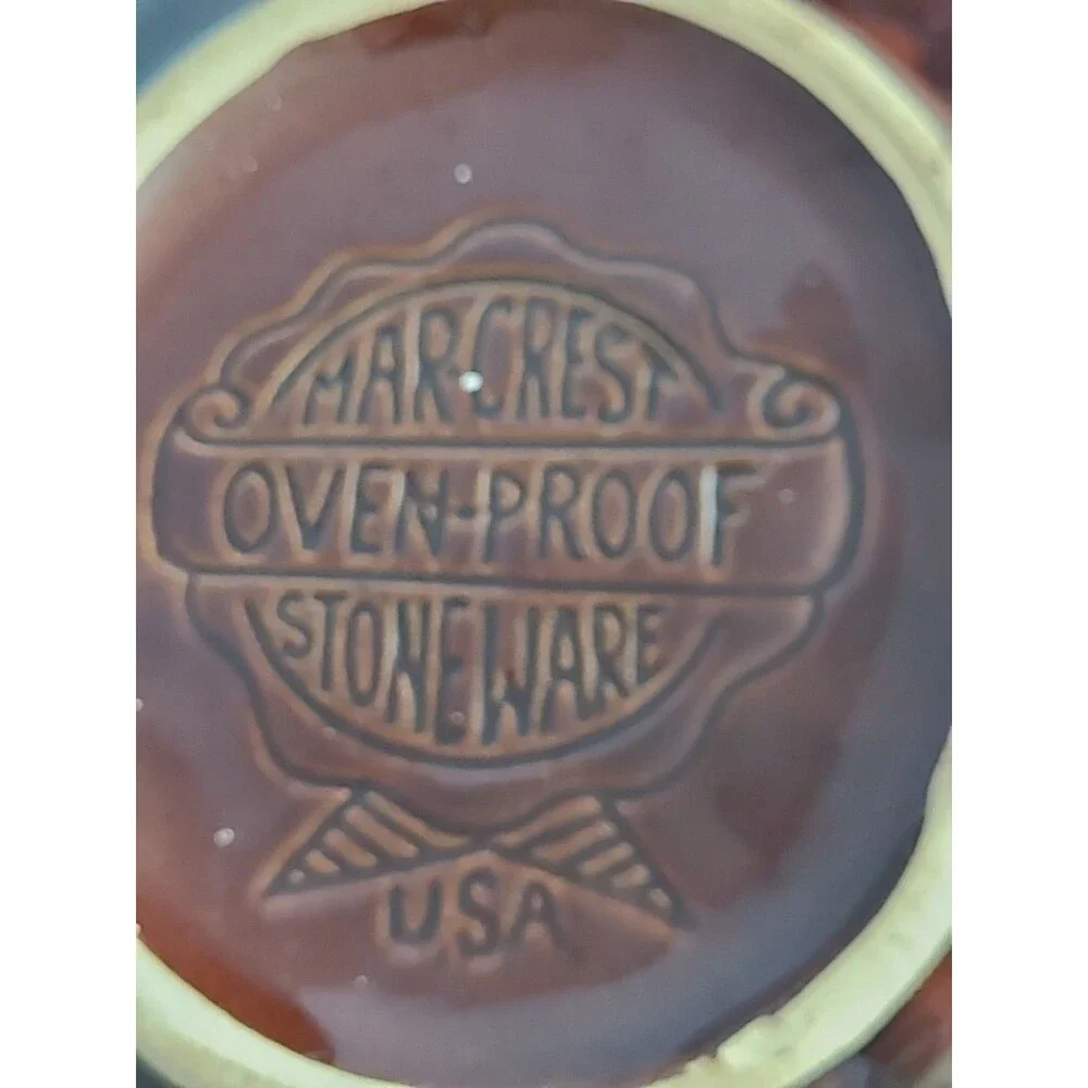 Vintage Mar-Crest Daisy & Dot Divided Vegetable Bowl Stoneware Oven Proof